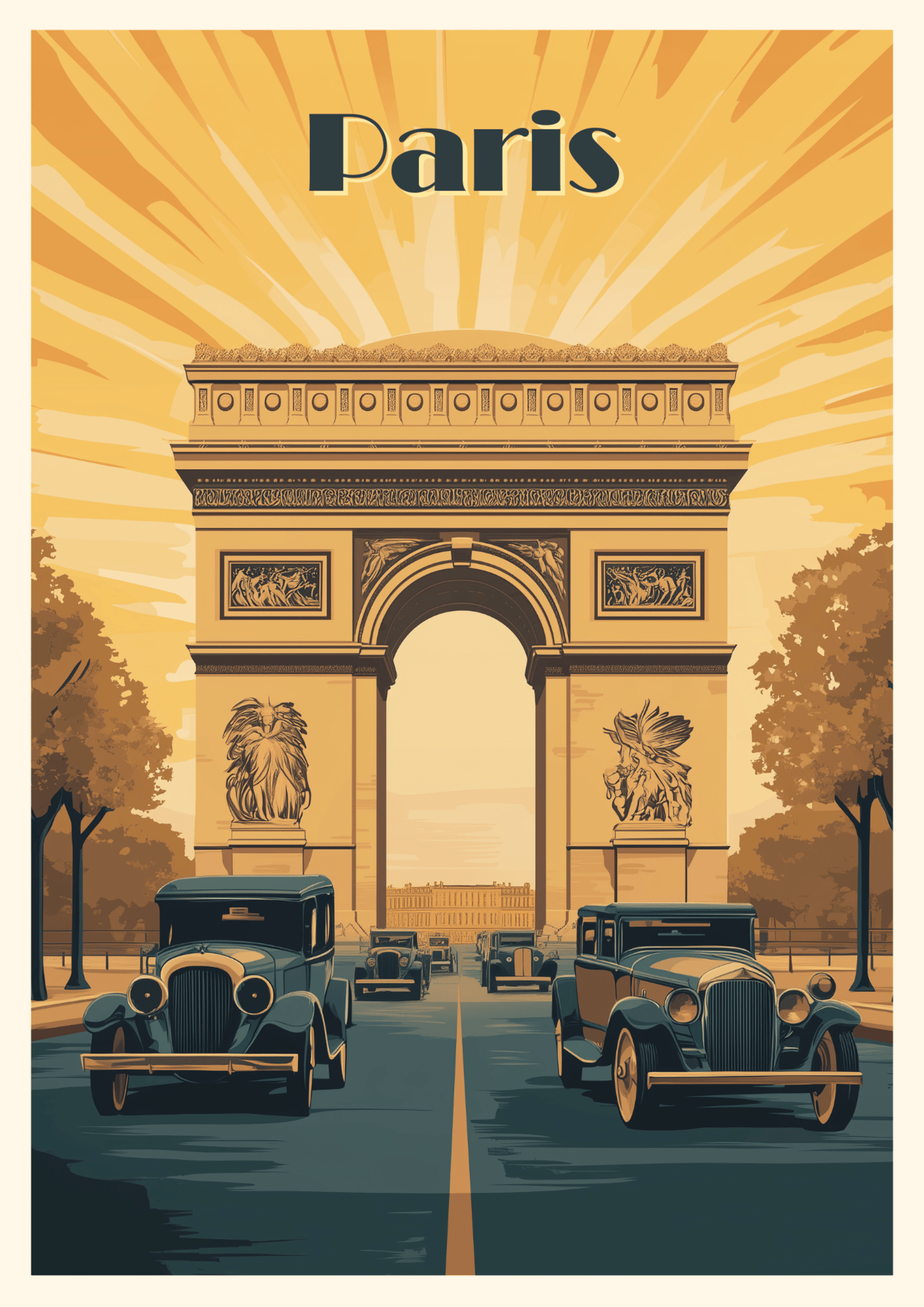 Affiche Paris Vintage - Affiche art déco - affiche Arc de Triomphe - Maison Alfons