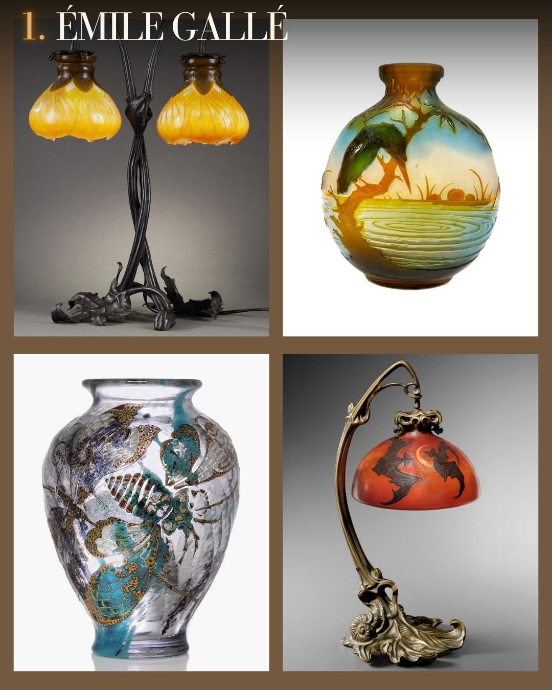 Les artistes Art Nouveau en Arts Décoratifs et Mobilier