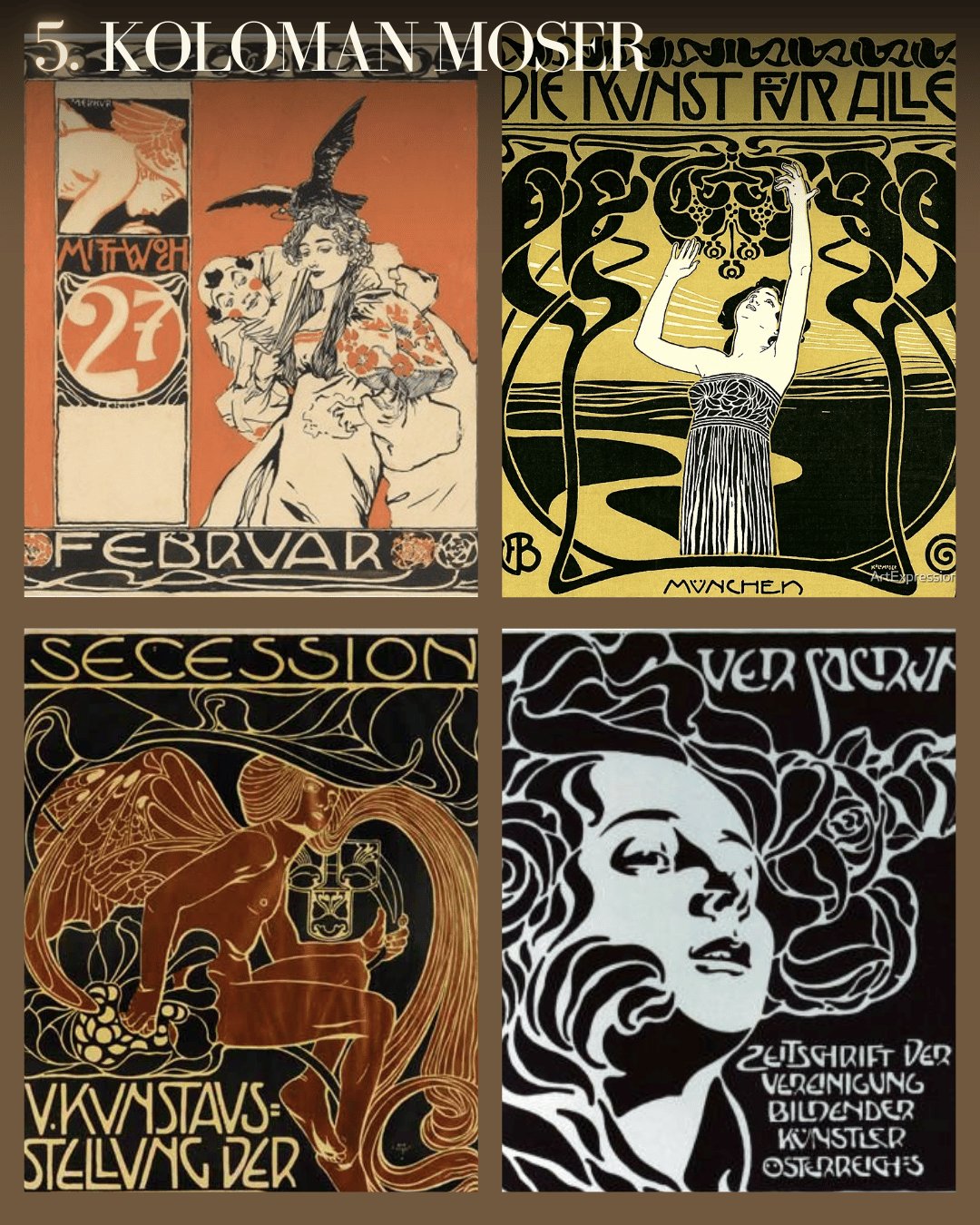 les plus grands peintres art nouveau Koloman Moser