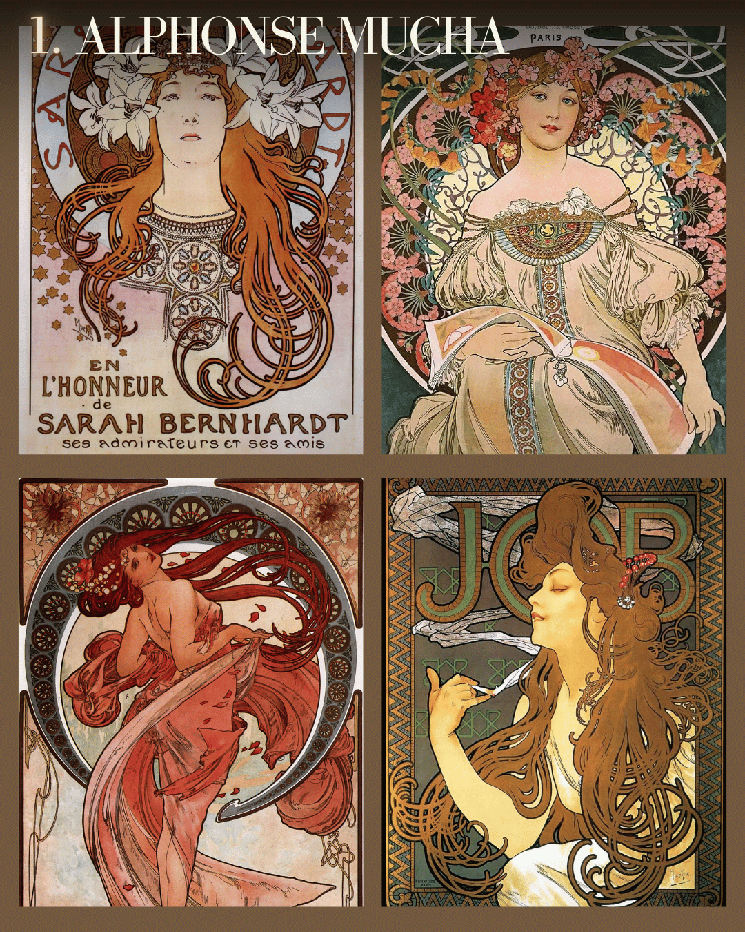 les plus grands peintres art nouveau alphonse mucha