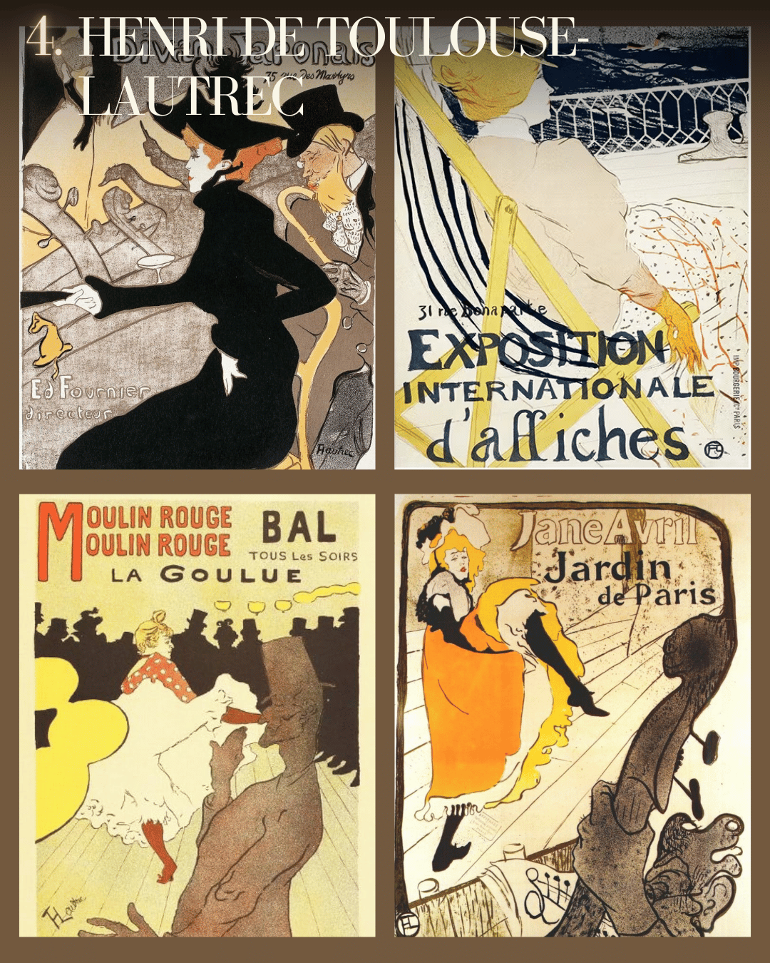 les plus grands peintres art nouveau Henri de Toulouse-Lautrec