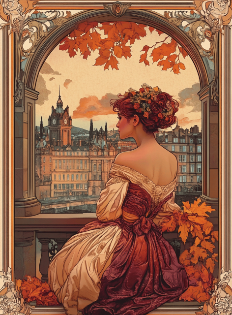 Affiche art nouveau - affiche Edimbourg - Maison Alfons